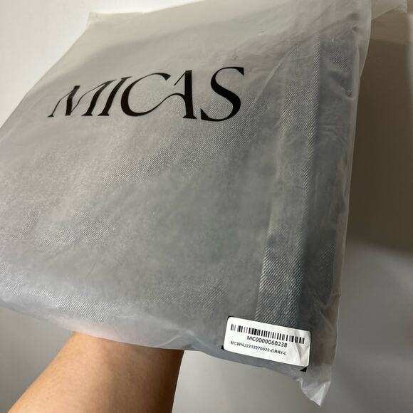 Micas Asymmetric Waist Straight Leg Denim Jeans L NWT - Picture 3 of 7